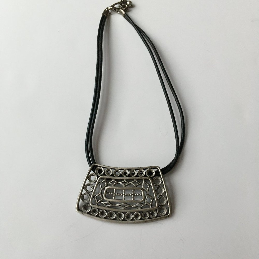 Abstract Metal Pendant Necklace